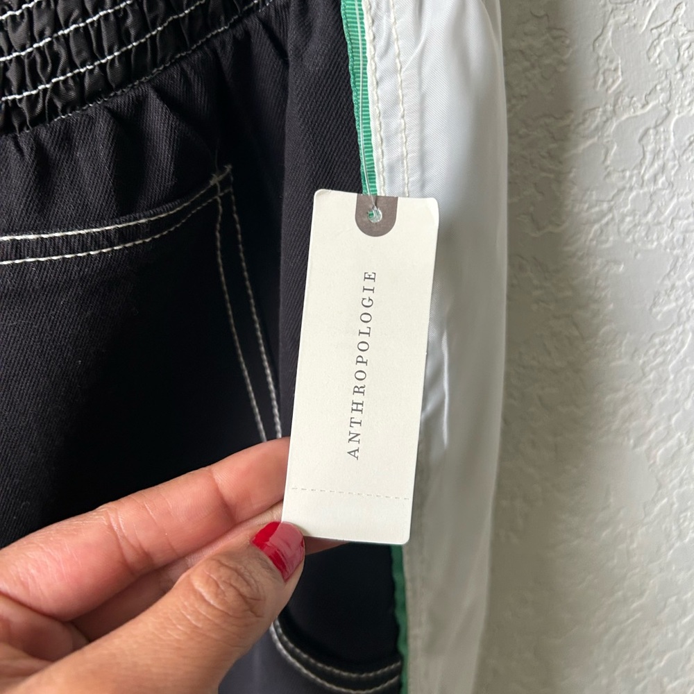 Pilcro Black Wide-Leg Pants with Contrast Stitching - Picture 6 of 16